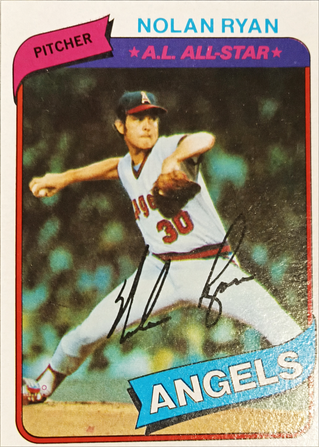 Rectified photograph of a Nolan Ryan baseball card